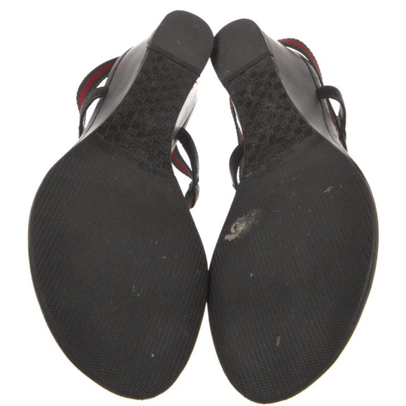 Gucci Web Accent T-Strap Sandals - Picture 5 of 5